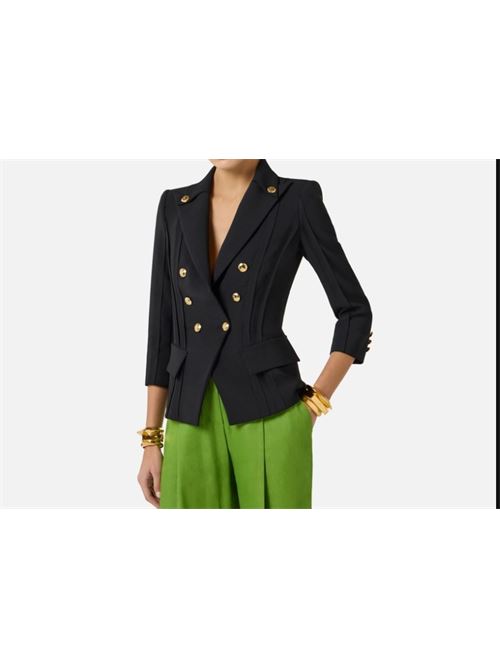 Double-stretch crepe jacket with raw-cut motifs ELISABETTA FRANCHI | GI21861E2.110
